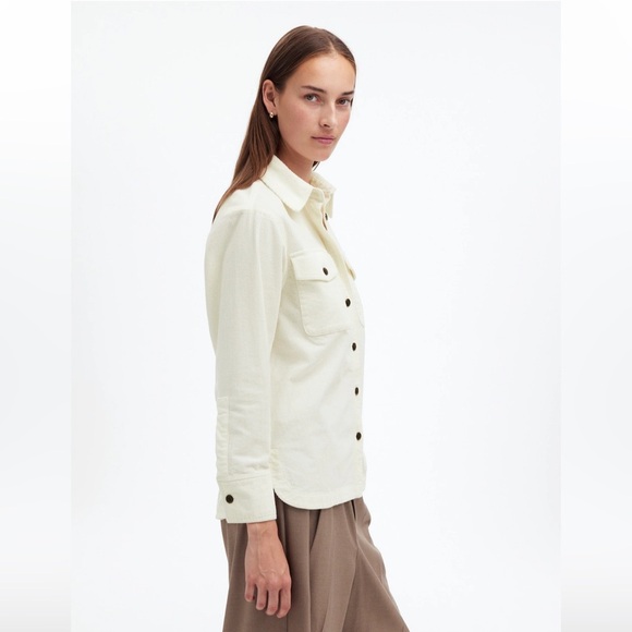 Madewell Corduroy Relaxed Shirt-Jacket in Winter White size XS oversized Shacket - Picture 3 of 11